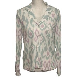 PJ Salvage Ikat Watercolor Longsleeve Loungewear Pajama Top NWT